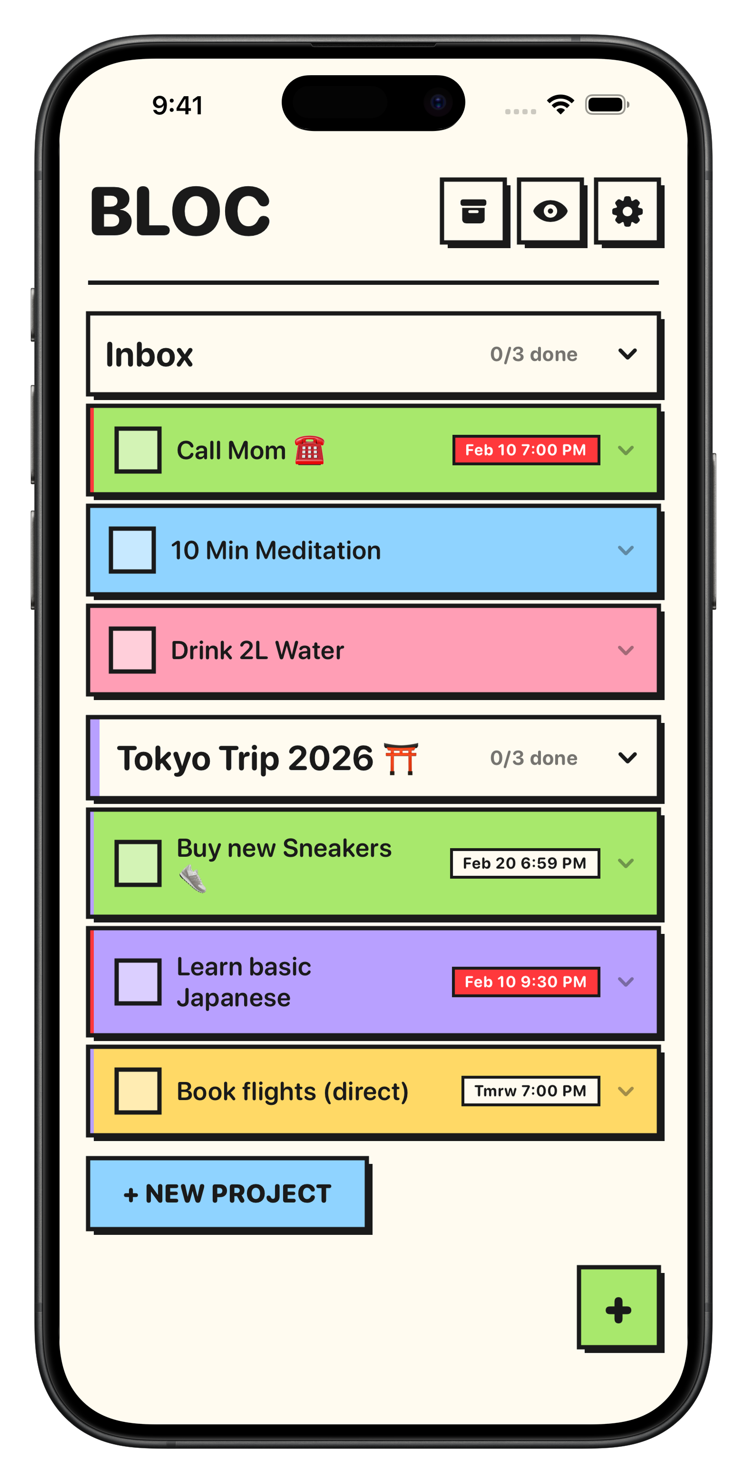 Bloc pastel color palette theme